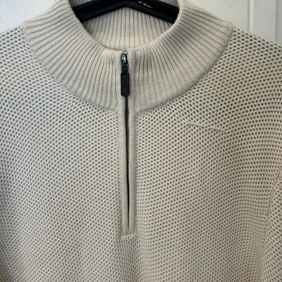 J.Crew Factory Men's L Cotton Honeycomb Knit Half-Zip Sweater NWT Flawed - Picture 2 of 5